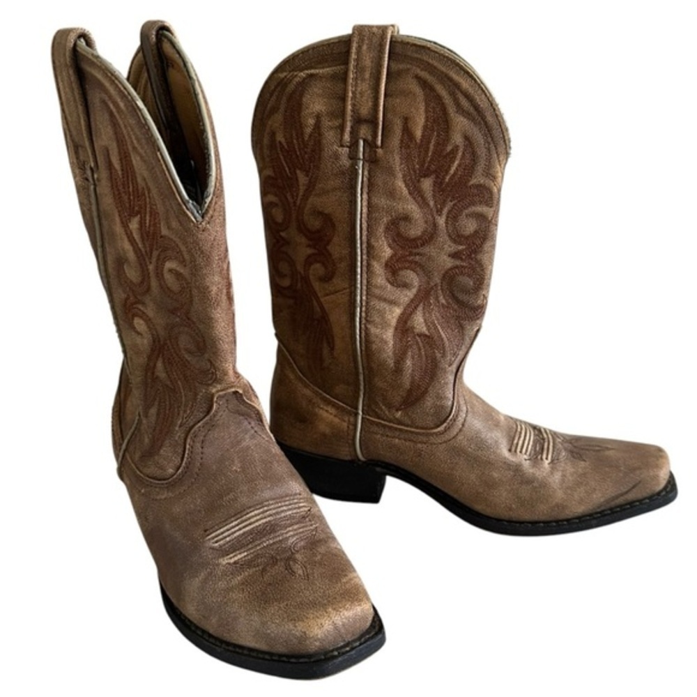 LAREDO MARICOPA LEATHER WESTERN BOOTS SIZE 9M